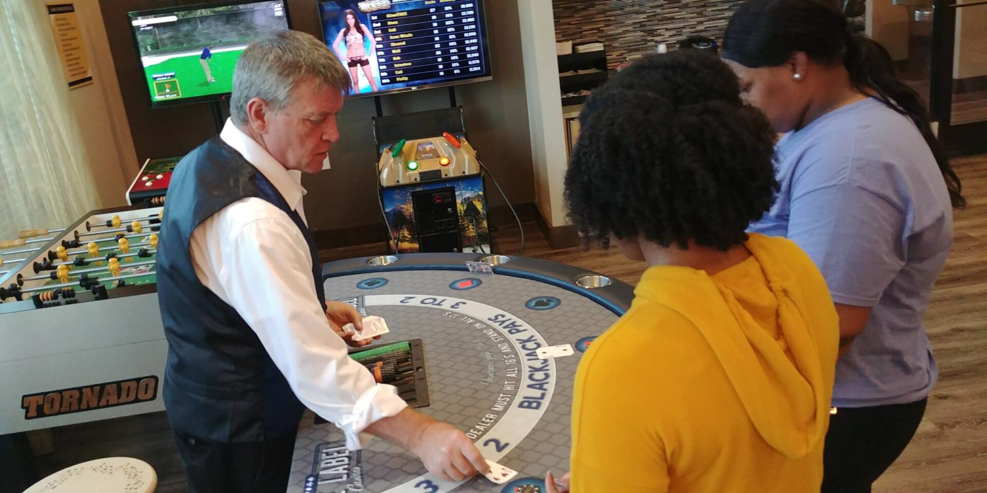 Blackjack Table with Dealer